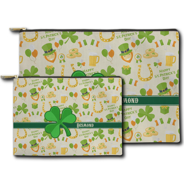 St. Patrick's Day Zippered Pouches - Size Comparison