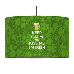 Kiss Me I'm Irish 12" Drum Pendant Lamp - Fabric