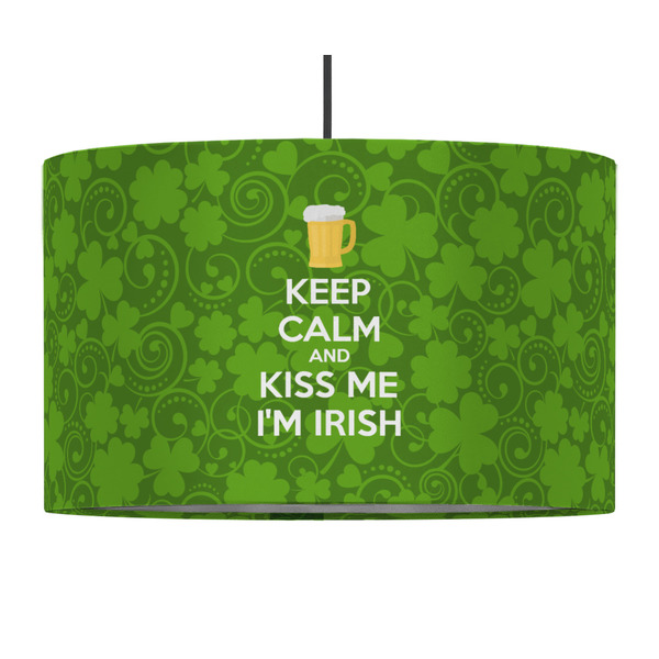 Custom Kiss Me I'm Irish 12" Drum Pendant Lamp - Fabric