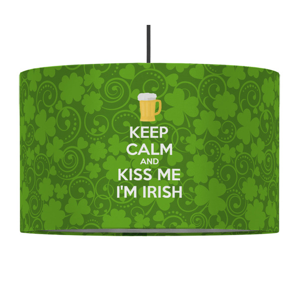 Kiss Me I'm Irish 12" Drum Lampshade - PENDANT (Fabric)