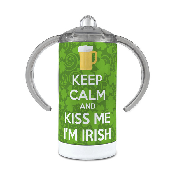 Custom Kiss Me I'm Irish 12 oz Stainless Steel Sippy Cup
