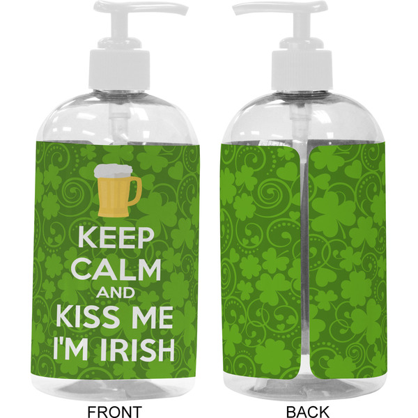 Kiss Me I'm Irish 16 oz Plastic Liquid Dispenser- Approval- White