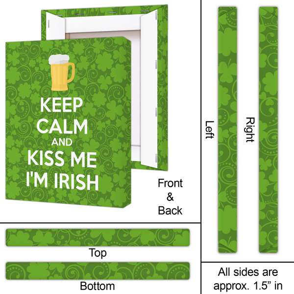 Kiss Me I'm Irish 16x20 - Canvas Print - Approval
