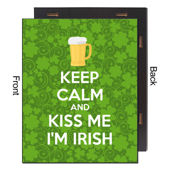 Kiss Me I'm Irish 16x20 Wood Print - Front & Back View