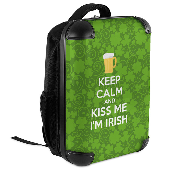 Kiss Me I'm Irish 18" Hard Shell Backpacks - ANGLED VIEW