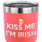 Kiss Me I'm Irish 30 oz Stainless Steel Ringneck Tumbler - Coral - CLOSE UP