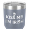 Kiss Me I'm Irish 30 oz Stainless Steel Ringneck Tumbler - Grey - Close Up