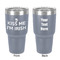 Kiss Me I'm Irish 30 oz Stainless Steel Ringneck Tumbler - Grey - Double Sided - Front & Back