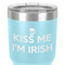 Kiss Me I'm Irish 30 oz Stainless Steel Ringneck Tumbler - Teal - Close Up