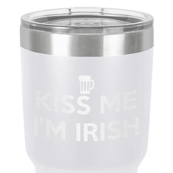 Kiss Me I'm Irish 30 oz Stainless Steel Tumbler - White - Double-Sided