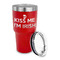 Kiss Me I'm Irish 30 oz Stainless Steel Ringneck Tumblers - Red - LID OFF