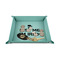 Kiss Me I'm Irish 6" x 6" Teal Leatherette Snap Up Tray - STYLED