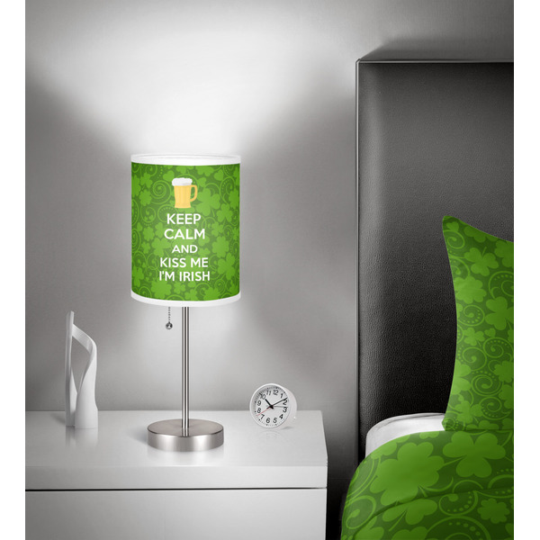 Kiss Me I'm Irish 7 inch drum lamp shade - in room