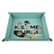 Kiss Me I'm Irish 9" x 9" Teal Leatherette Snap Up Tray - STYLED