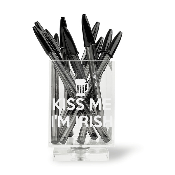 Kiss Me I'm Irish Acrylic Pencil Holder - FRONT
