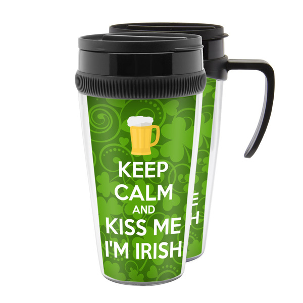Custom Kiss Me I'm Irish Acrylic Travel Mug