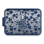 Kiss Me I'm Irish Aluminum Baking Pan with Navy Lid