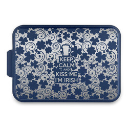 Kiss Me I'm Irish Aluminum Baking Pan with Navy Lid