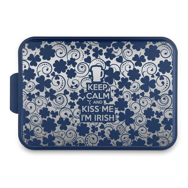 Custom Kiss Me I'm Irish Aluminum Baking Pan with Navy Lid