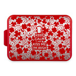 Kiss Me I'm Irish Aluminum Baking Pan with Red Lid
