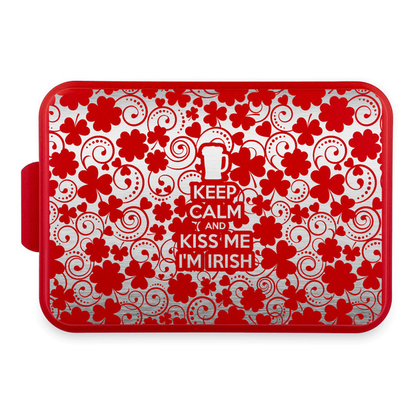 Custom Kiss Me I'm Irish Aluminum Baking Pan with Red Lid