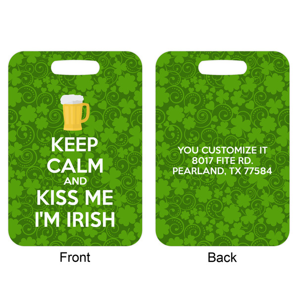 Kiss Me I'm Irish Aluminum Luggage Tag (Front + Back)