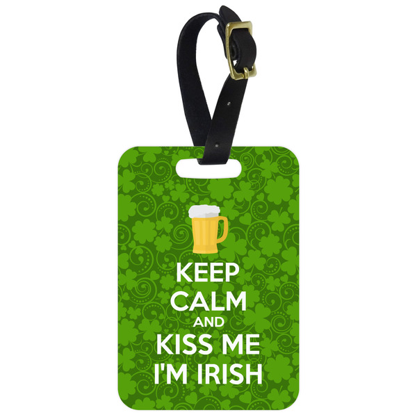 Custom Kiss Me I'm Irish Metal Luggage Tag