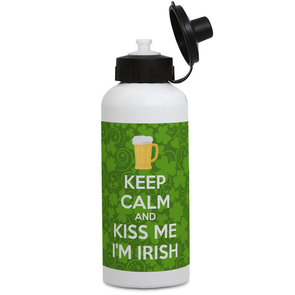 Custom Kiss Me I'm Irish Water Bottles - Aluminum - 20 oz - White