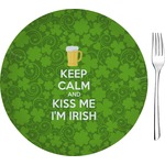 Kiss Me I'm Irish 8" Glass Appetizer / Dessert Plates - Single or Set (Personalized)