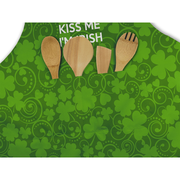 Kiss Me I'm Irish Apron - Pocket Detail with Props