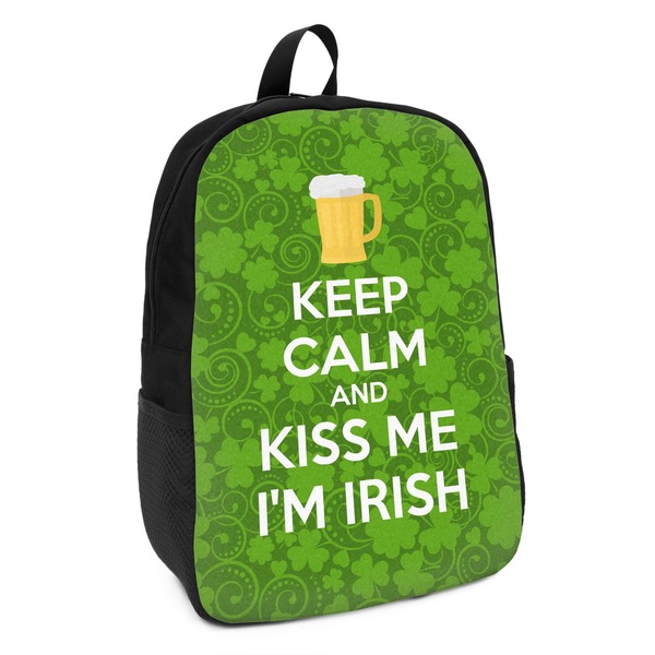 Custom Kiss Me I'm Irish Kids Backpack (Personalized)