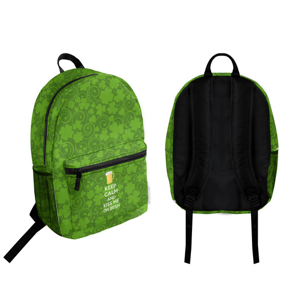 Kiss Me I'm Irish Backpack front and back - Apvl