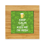 Kiss Me I'm Irish Bamboo Trivet with Ceramic Tile Insert