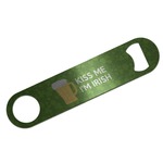Kiss Me I'm Irish Bar Bottle Opener - Silver