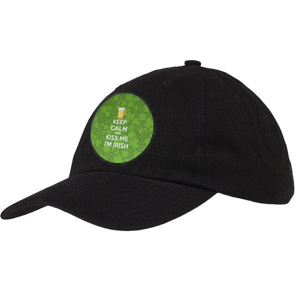 Custom Kiss Me I'm Irish Baseball Cap - Black
