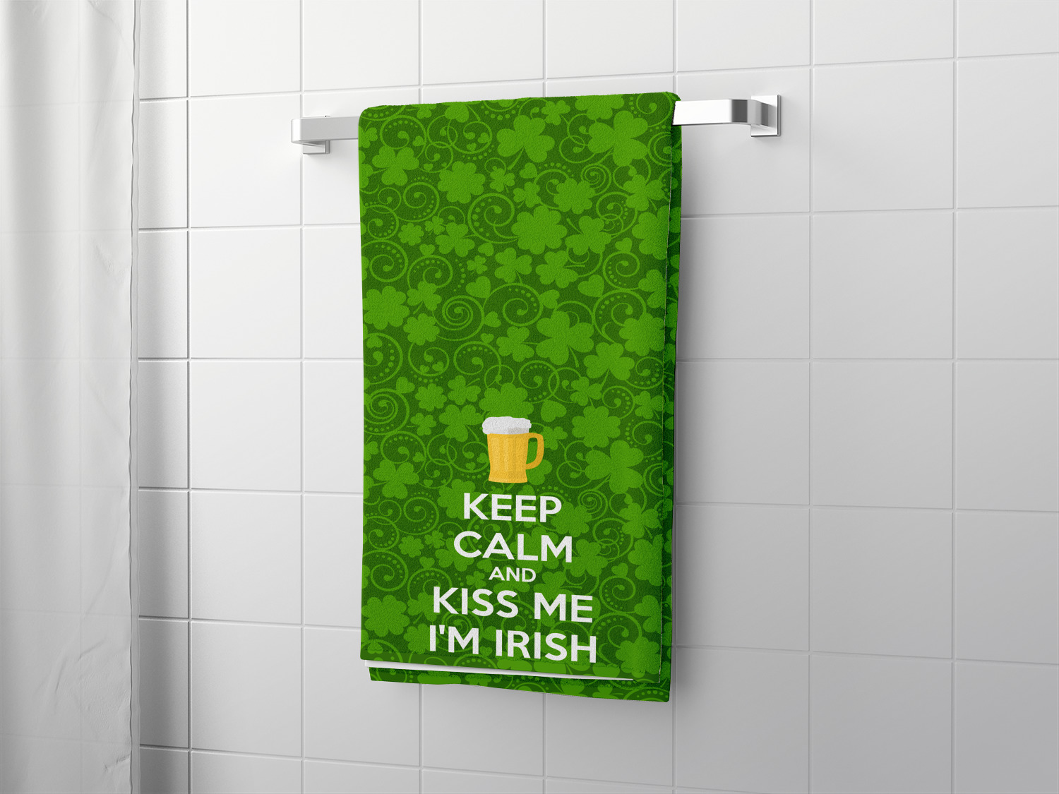 Kiss Me I'm Irish Bath Towel (Personalized) YouCustomizeIt