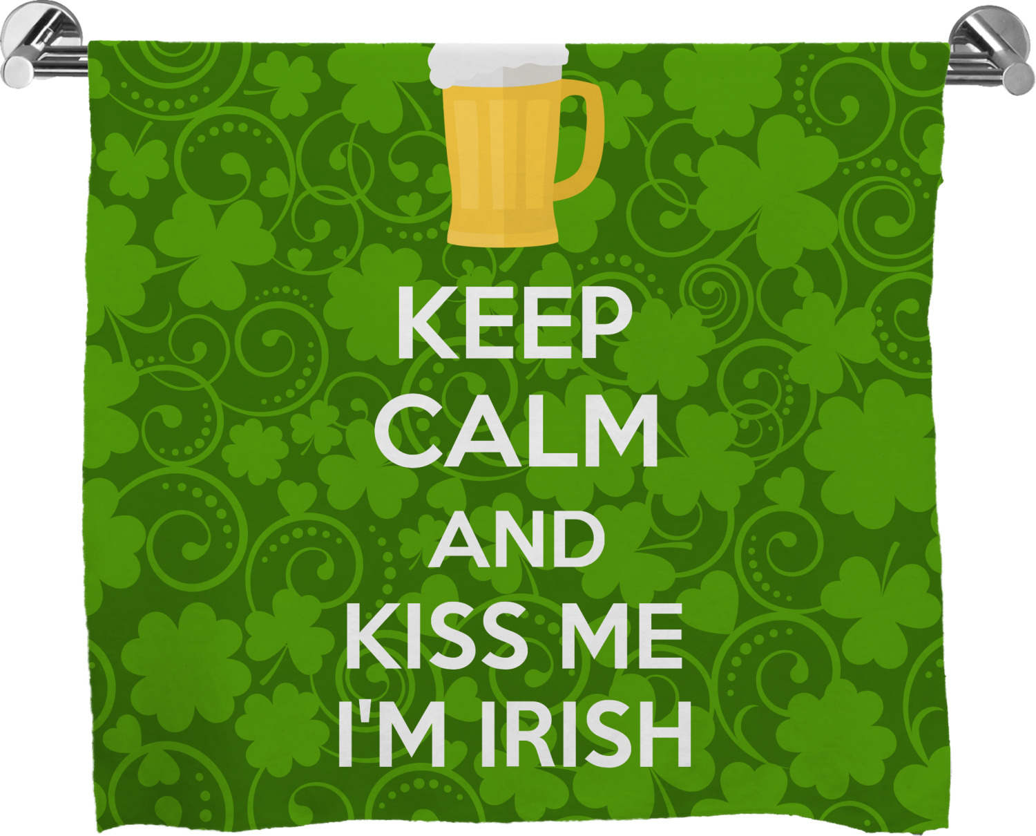 Kiss Me I'm Irish Bath Towel (Personalized) YouCustomizeIt