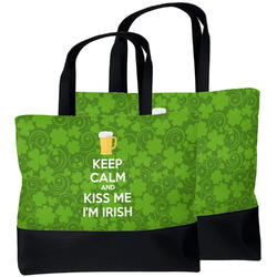Kiss Me I'm Irish Beach Tote Bag (Personalized)