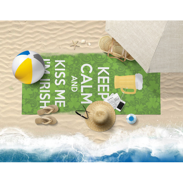 Kiss Me I'm Irish Beach Towel Lifestyle