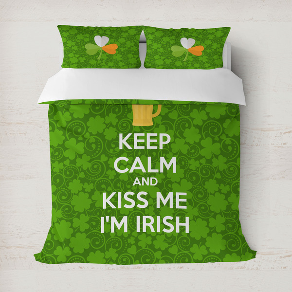 Custom Kiss Me I'm Irish Duvet Cover Set - Full / Queen (Personalized)