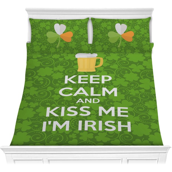 Custom Kiss Me I'm Irish Comforter Set - Full / Queen (Personalized)