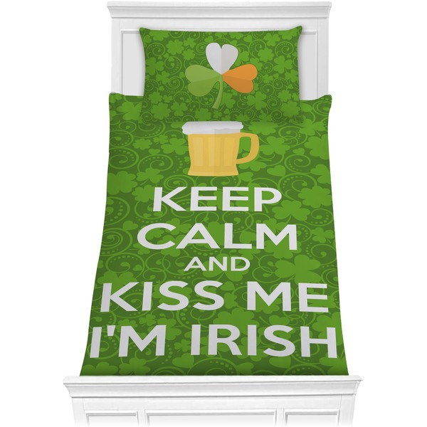 Custom Kiss Me I'm Irish Comforter Set - Twin (Personalized)