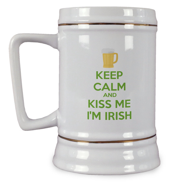 Custom Kiss Me I'm Irish Beer Stein (Personalized)