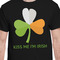Kiss Me I'm Irish Black Crew T-Shirt on Model - CloseUp