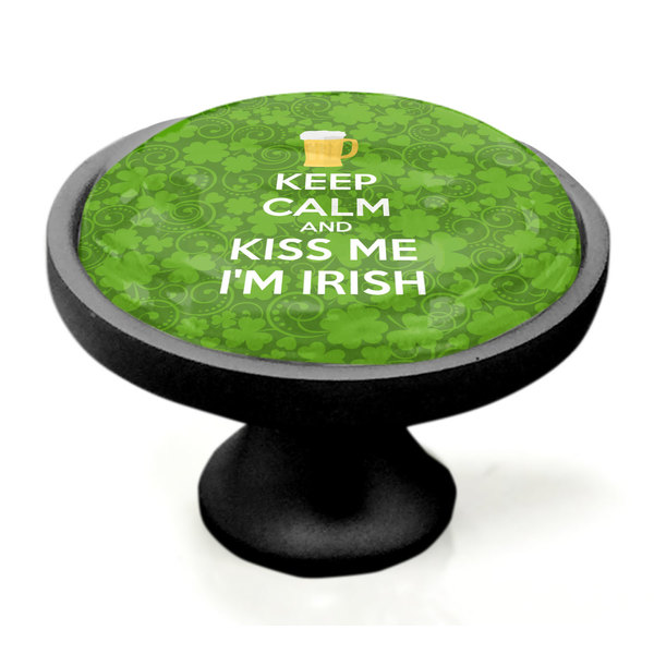 Kiss Me I'm Irish Black Custom Cabinet Knob (Side)