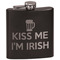Kiss Me I'm Irish Black Flask - Engraved Front