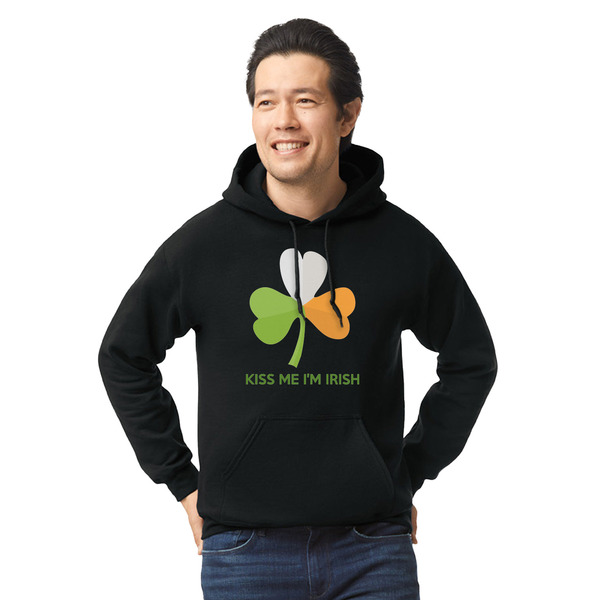 Custom Kiss Me I'm Irish Hoodie - Black - Small