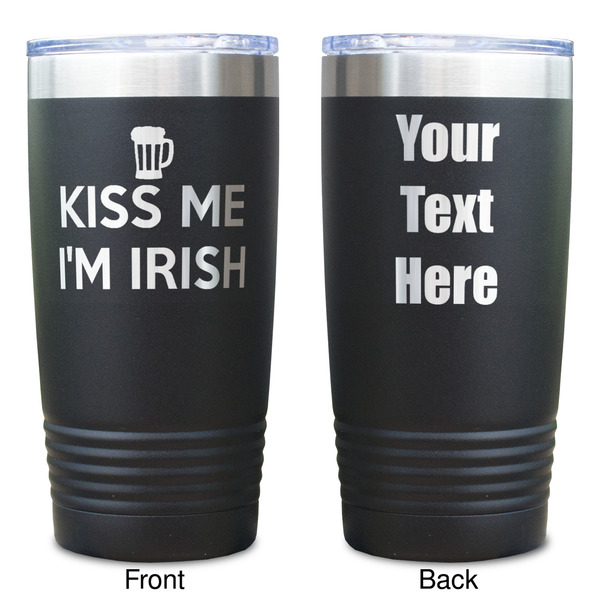 Kiss Me I'm Irish Black Polar Camel Tumbler - 20oz - Double Sided  - Approval