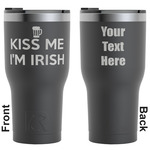 Kiss Me I'm Irish RTIC Tumbler - Black - Engraved Front & Back (Personalized)