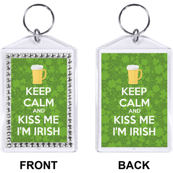 Kiss Me I'm Irish Bling Keychain (Front + Back)